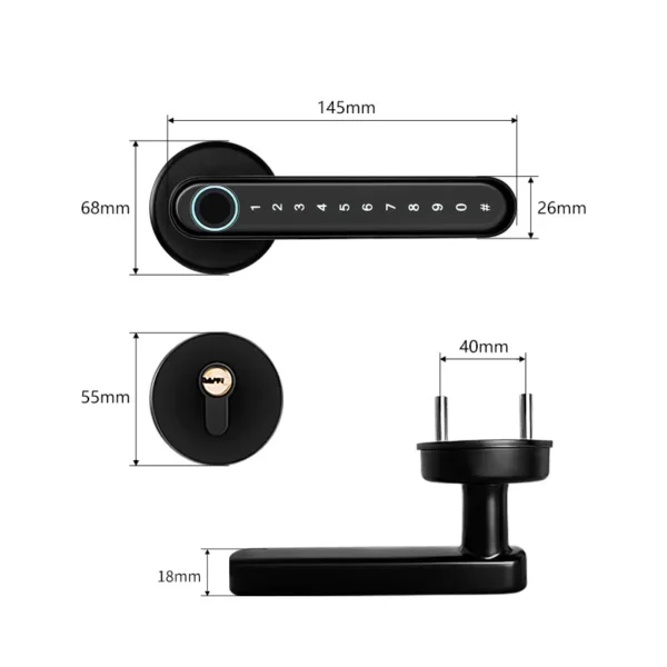 iLockey Outdoor Wi-Fi Biometric Fingerprint, A201-Tuya-SN-Mortise Door Lock