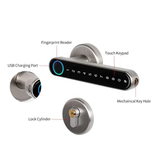 iLockey Outdoor Wi-Fi Biometric Fingerprint, A201-Tuya-SN-Mortise Door Lock