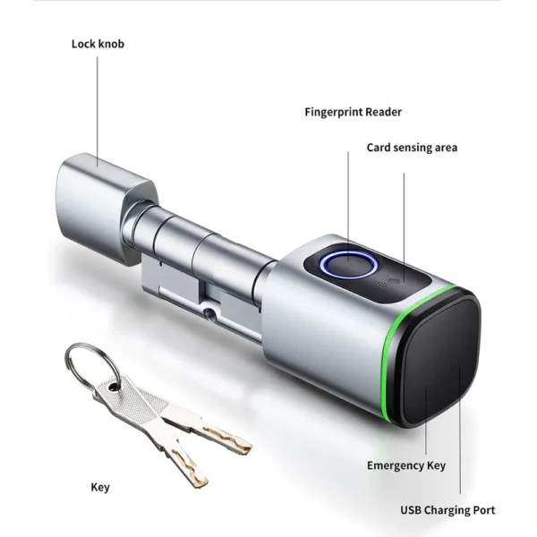 S1 Smart Cylinder Tuya BLE APP Fingerprint Door Lock