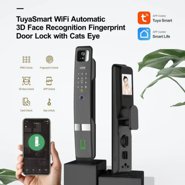 H20-Tuya 3D face camera, iLockey Lock Wireless Automatic Wi-Fi Door Lock